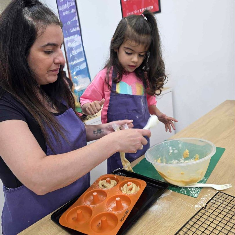 Mum and Daughte Cooking
